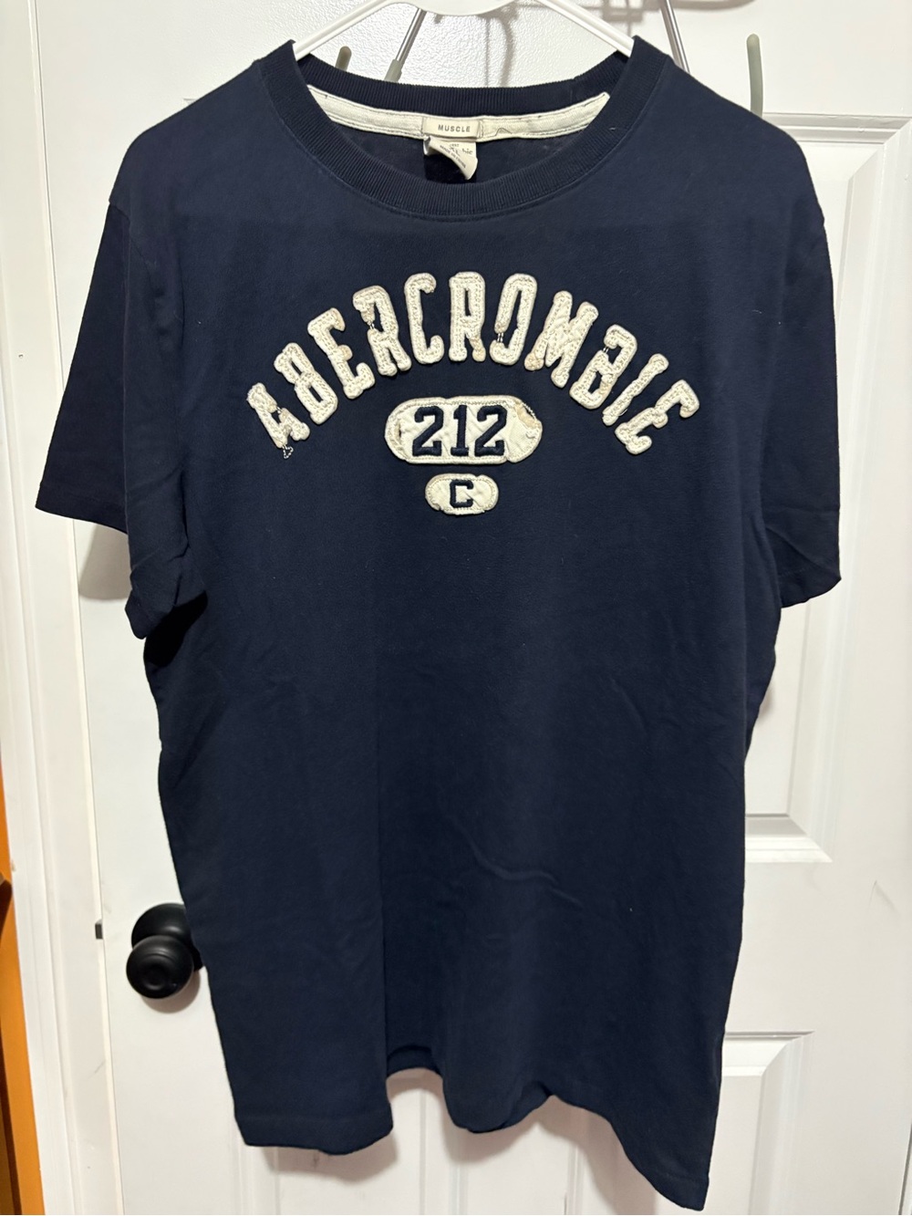 Abercrombie & Fitch Navy Short-Sleeve Logo Tee